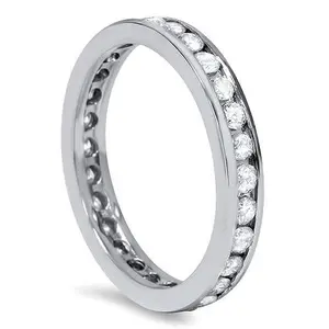 1ct Diamond Wedding Eternity Stackable 14K Ring New White Gold