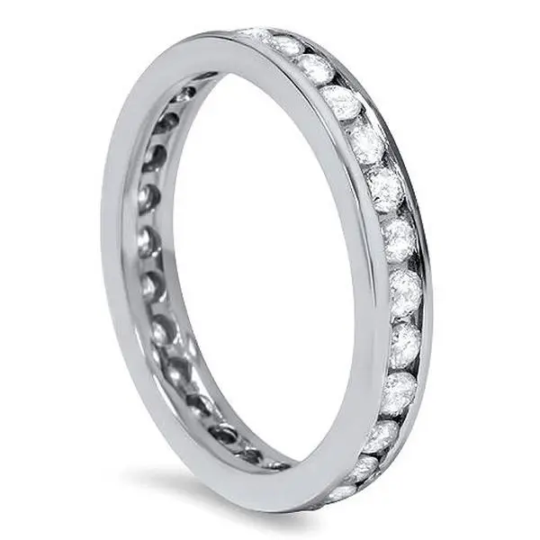 1ct Diamond Wedding Eternity Stackable 14K Ring New White Gold 1ct Diamond Wedding Eternity Stackable 14K Ring New White Gold