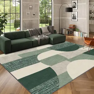 Velvet + soft, comfortable modern abstract retro art geometric pattern printed carpet, home decoration carpet, living room large carpet, sofa cushion, door mat, coffee table mat, bedroom carpet, bedside carpet, Decorative Rug