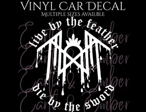 Sleep Token - Music Lover - Live by the Feather - Die by the Sword - Feathered Host - House Veridian -Vinyl Car Decal- TikTok Music Merch