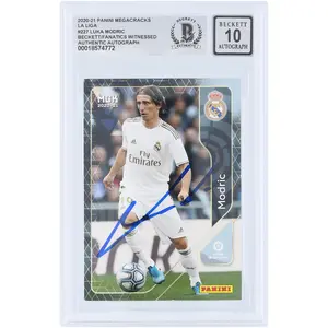Luka Modric Real Madrid CF Autographed 2020-21 Panini Megacracks La Liga #227 Beckett Fanatics Witnessed Authenticated 10 Card - Fanatics Authentic Certified