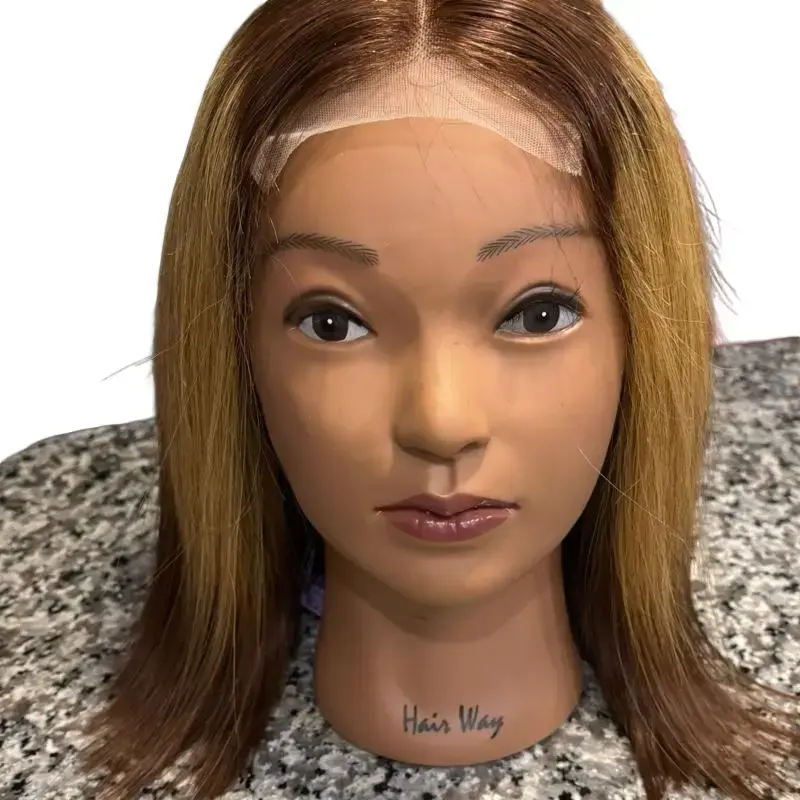 3 tone human hair bob wig 10 inches.