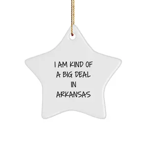 Unique Arkansas Star Ornament, Funny Quote Gifts from Friends to Family, Christmas Unique Decorations for Home