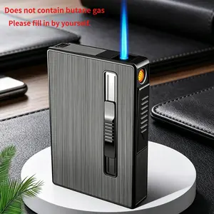 2026 Portable Windproof Lighter Storage Case, USB Rechargeable, for Bedroom, Office & Outdoor, Ideal Gift for Men & Friends (Butane Not Included)