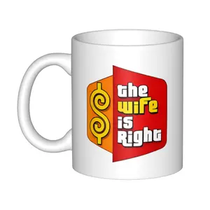 The Wife is Right Mug, Humorous Coffee Cup, Gift for Spouses, Funny Kitchenware, Couple's Coffee Mug, Engagement Gift