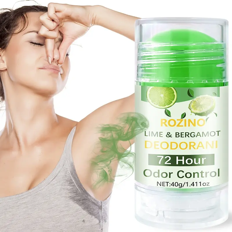 Rozino Lime, Bergamot Mandarin Deodorant Stick, Long-Lasting Freshness, 72-Hour Odor Control, Natural Scent, Portable 40g Design, Daily Use