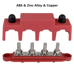 Bus Bar 4 Ways M8 M10 Stud 5/16" 3/8" Studs Power Distribution Block 48V 250A DC For Boat Truck RV Caravan Car Electro Junction