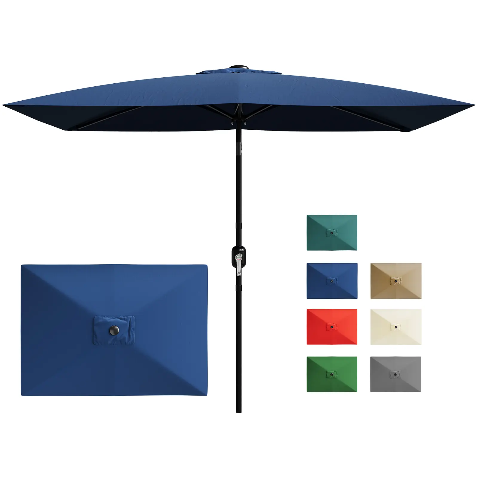 6' x 6' slim line market patio umbrella Shademaker Libra 6.5' Square Centerpost Designed with a space 10' x 6.5' Rectangular Patio