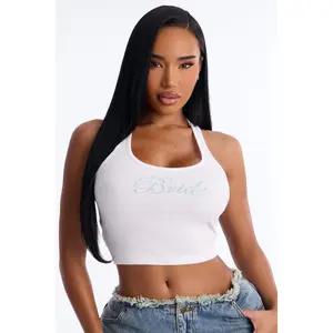 Bride To Be Rhinestone Tank Top - White