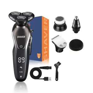 Gertzy Rechargeable Electric Shaver Set, Cordless Shaver, Portable Multifunctional Trimmer Kit, Ideal Gift for Nose Ear Face, Holiday Present