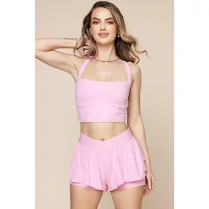 Daphne Corset Crop Top - Bubblegum