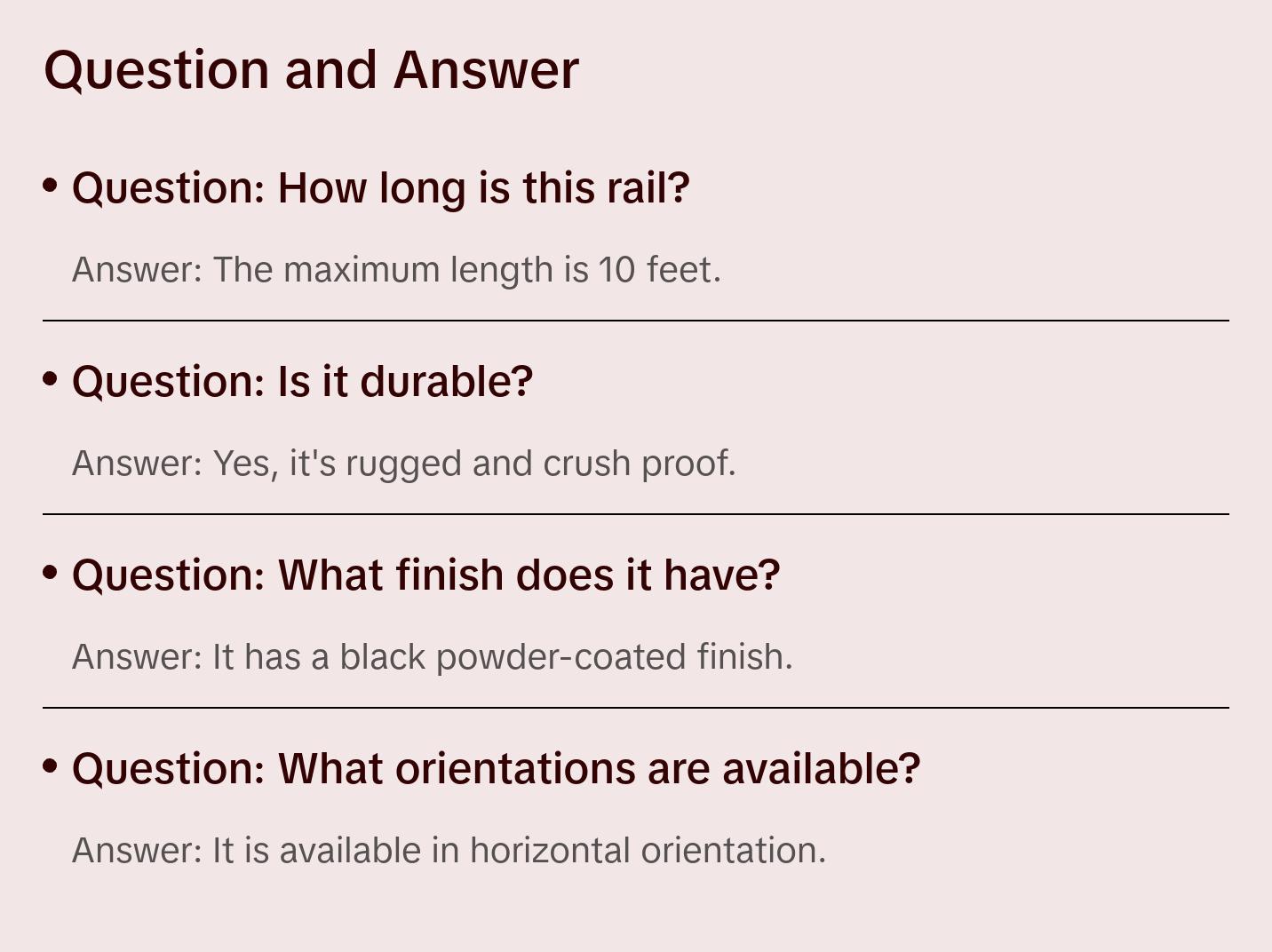 10 ft Black Powder Coated 3-pack Horizontal Rail