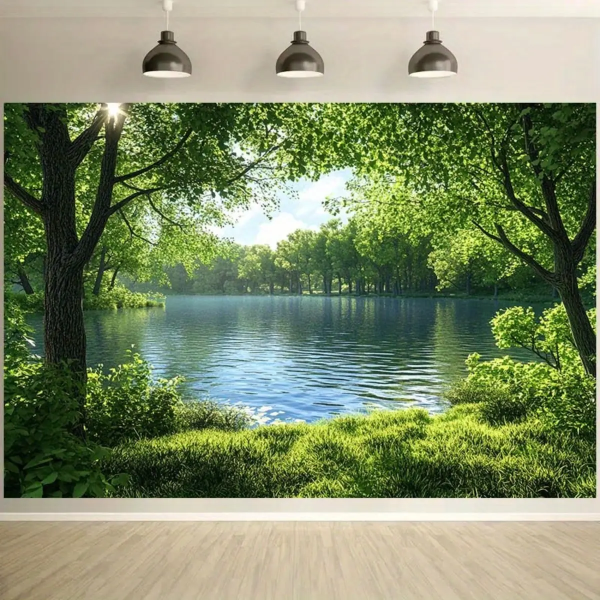 1PC Durable Decorative Tapestry - Nordic-Inspired Polyester, 2D Flat Nature Forest Lake Scenery, Digitally Printed Wall Hanging, Birthday Backdrop & Outdoors Decoration Item for Bedroom Home Supplies (Birthday Ideas Included)