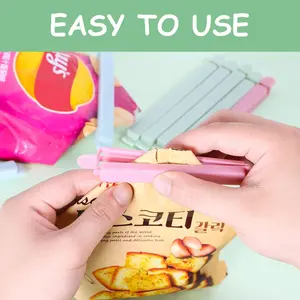 【TikTokShopBlackFriday Free Shipping 】5 PCS Plastic Chip Clips for Food Packages, Stops Food Staleness,Curved Design Sealing Bag Clips for Food, Kitchen and Home,  Freshness Locked! Must-Have!