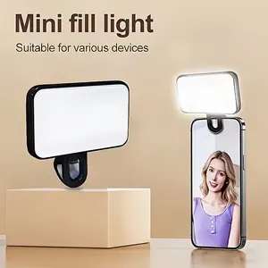 Portable Mini Clip-On Fill Light for Mobile Phones & Computers - USB Rechargeable LED Light with Adjustable Brightness, Compact Design for Video Calls, Gaming, and Streaming, Phone Lighting Accessory, Modern Lighting Tool, Durable Construction