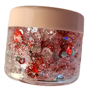 Valentine’s Red Heart Hair Glitter Gel - Gentle Frizz Control, Lightweight Design, 20ml, Alcohol Free, Festive Sparkle for Holiday Parties