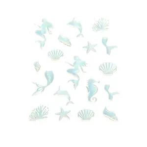 Mermaid Accents Epoxy Shimmer Stickers, 18-Piece