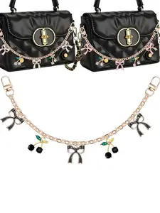 Sweet And Cool Girly Butterfly Bow Pendant Chain, Featuring A Rose Gold Chain And Delicate Clasp, Can Be Easily Attached To An Underarm Bag, Tote Bag, Or Jeans. It's A Perfect Accessory For Daily Outings, Dates, Or Exhibitions. Bag Charms, Bag Decoration