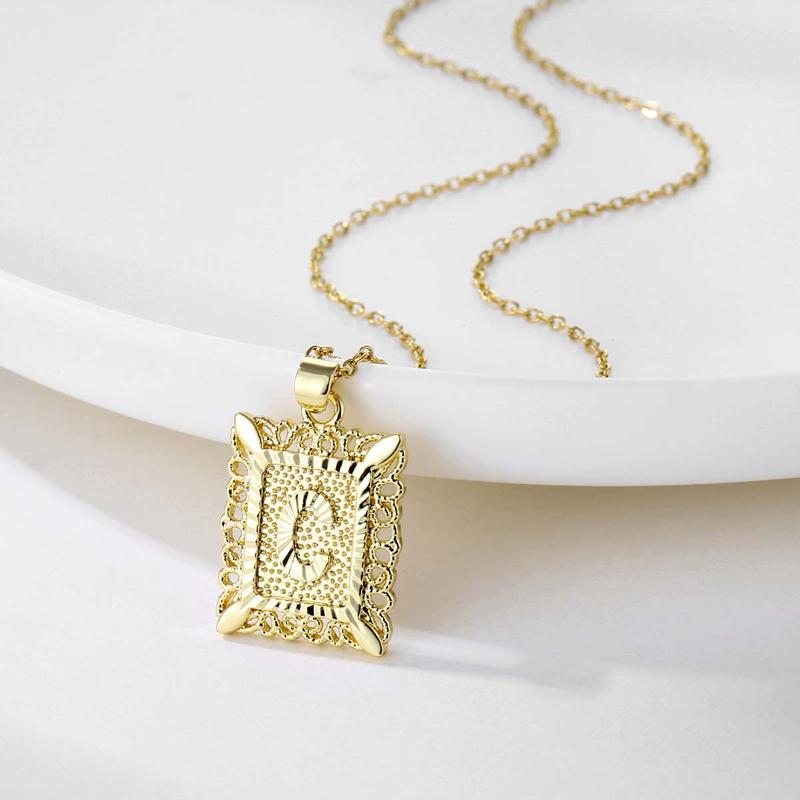 letter A-Z name initials necklace for men and women, birthday special holiday gift, basic style, simple and elegant men jewelry