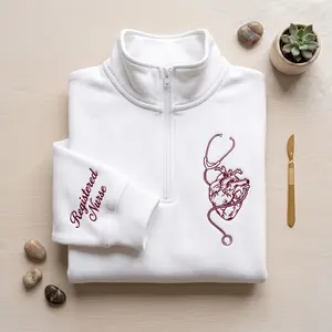 [MADE IN US] Embroidered Registered Nurse Sweatshirt, NICU Nurse Crewneck, Nursing Graduation Gift, Nurse Appreciation, Thanksgiving Nurse