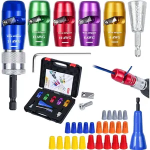 Wire Stripper for Drill,  Standard Electric Wire Stripper Tool for Drill, Wire Strippers for 6/8/10/12/14 AWG, Wire Stripping and Twisting Tool Set