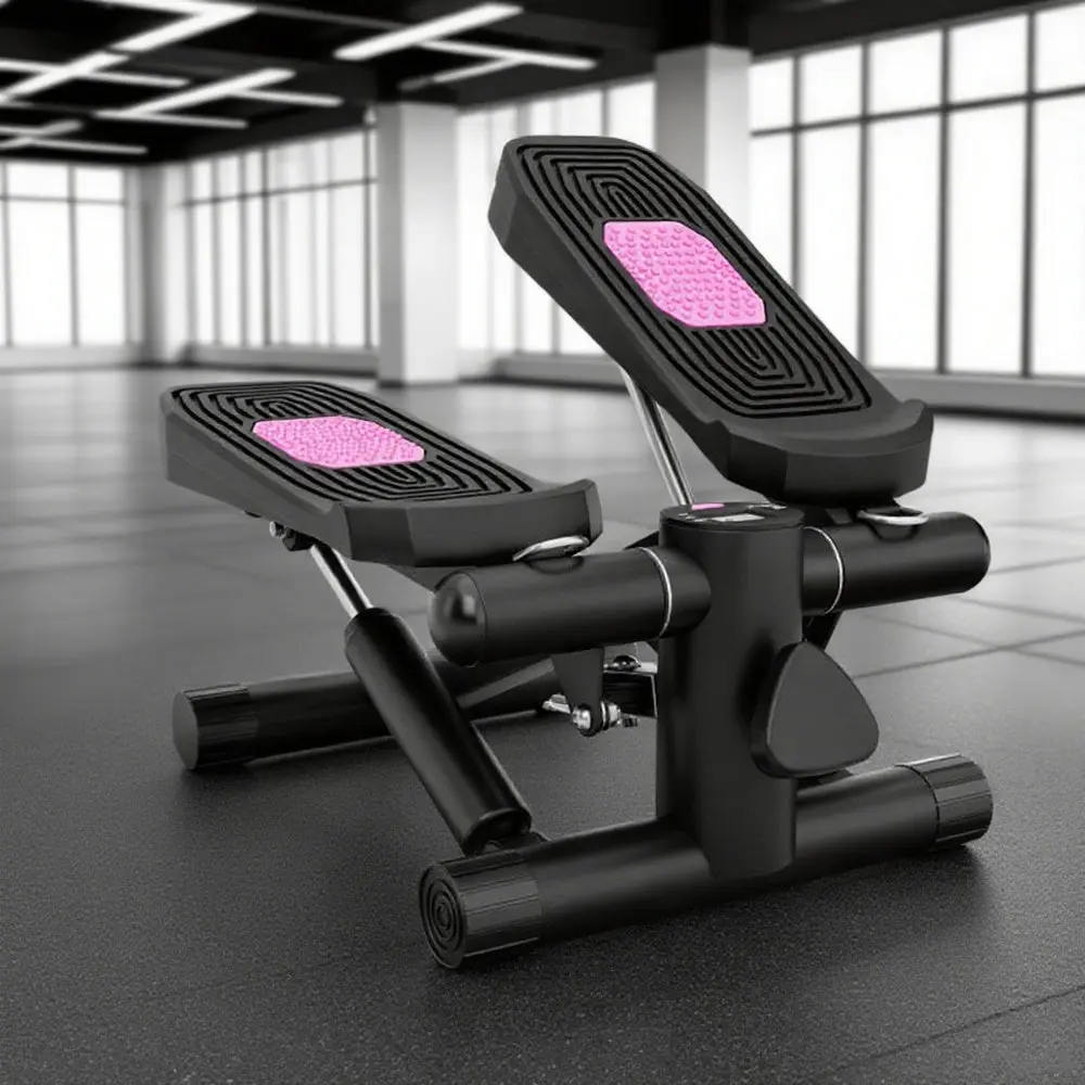 Mini Stepper With Resistance Bands And Adjustable Height For Exercise At Home