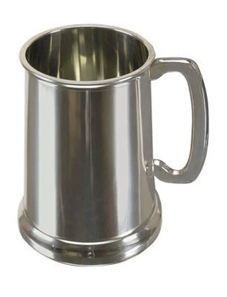 Jiallo 81430 19 oz Plain Plated Tankard, Pewter
