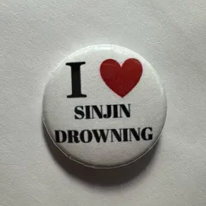 Handmade Sinjin drowning 1.25 inch Pin Button Badge handmade pinback buttons pins - Sinjin drowning merch