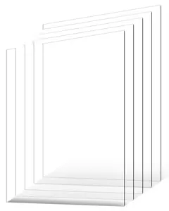 PET Plexiglass Sheets, 5-Pack, 24 x 36 Inch, 0.04 Inch Thick Transparent Clear Flexible Plastic Panels for Craft Projects, Replacement Picture Frame Glass, DIY Displays, Printable Signage, Easy to Cut