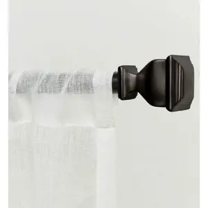"Exclusive Home Napolean 1"" curtain rod and coordinating final set, matte bronze adjustable 36""-72