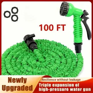 1pc 100FT/75FT/50FT/25FT Magic Hose Expansion Hose High Pressure Irrigation Multi-Purpose Car Spray Hose Shrink Garden Hose Spray Gun Tools, Watering Equipment