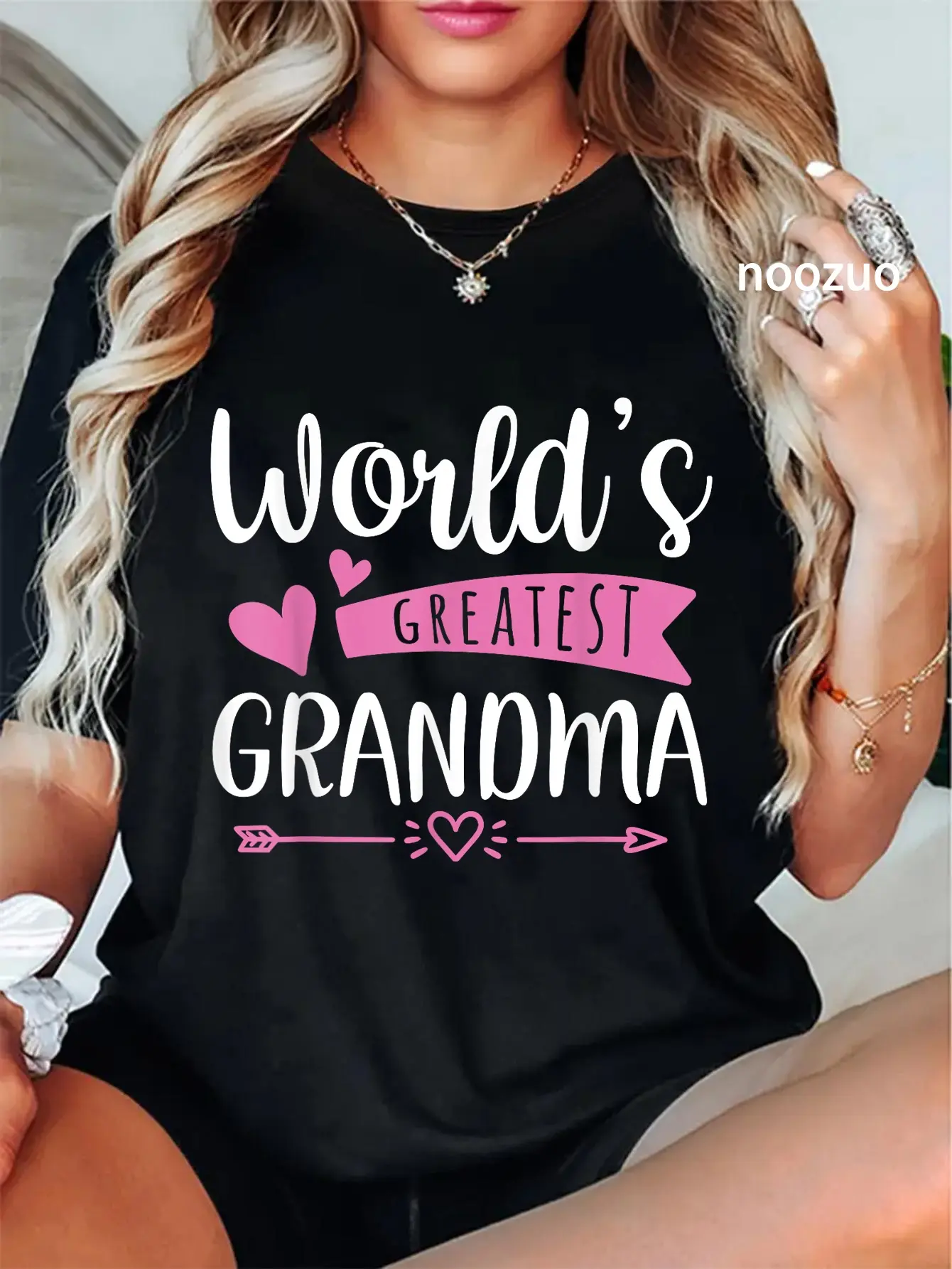 100% Cotton Grandma Mothers Day Tshirt World's Greatest Grandma Design T-Shirt