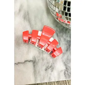 Teleties Classic Small Hair Clip, Calming Coral