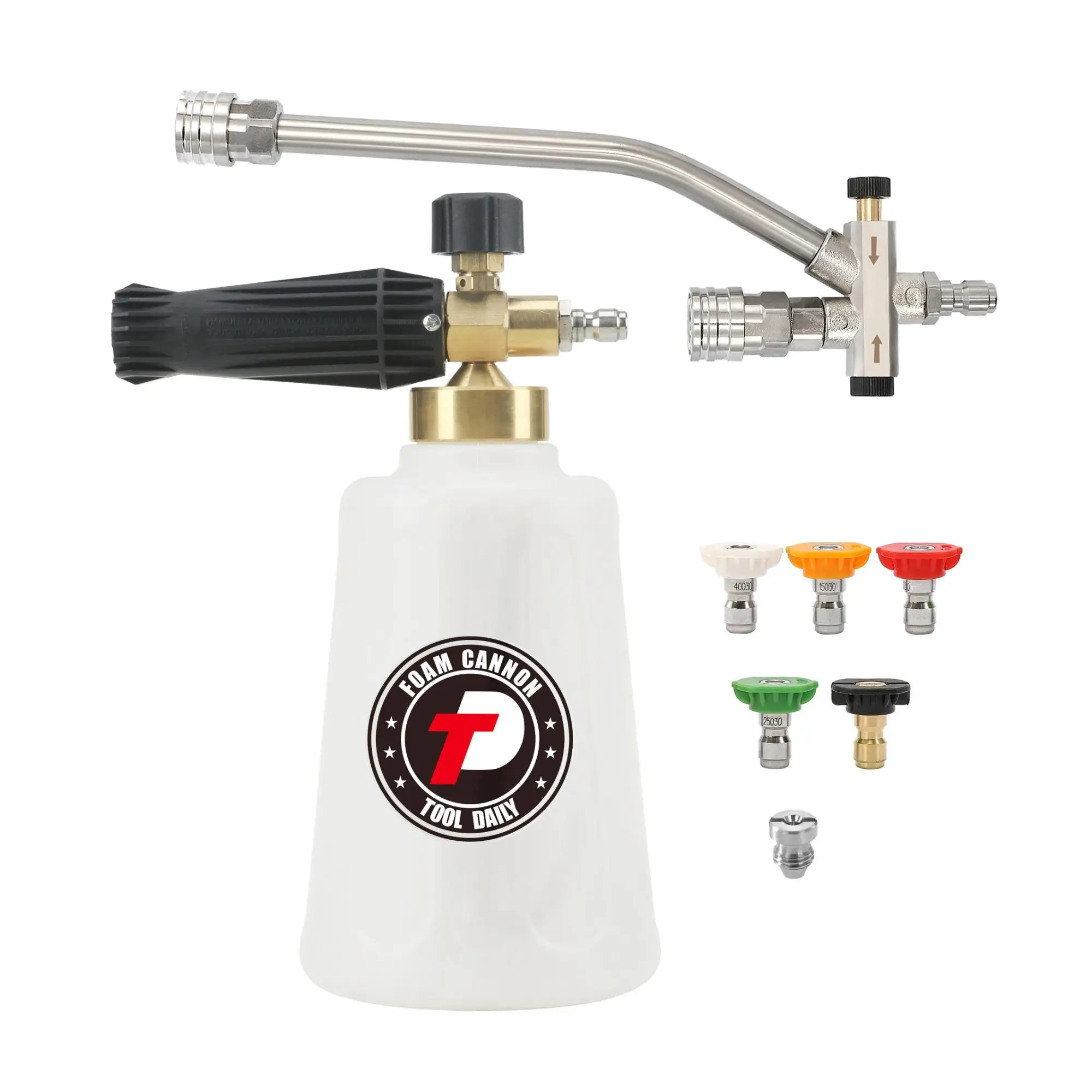 Foam Cannon for Pressure Washer with Double Tip Attachment, High Pressure Car Cleaning Snow Foam Spray Gun, Automotive Washing Tool, Car Accessories,