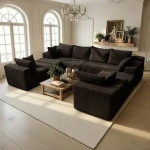 NMXVXMN 138'' Oversized U Shaped Sectional Couches, 8 Seater Modular Boneless Cloud Sofa with Chaise Lounges, 4-in-1 Flexible Combination Deep Seat Corner Large Couch,No Assembly for Living Room