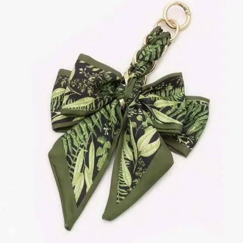 Elegant Bow Bag Charm-Floral Scarf Keychain wit.. Fashion Bag Charms Bag Decoration Bag Charms For Handbags Bag Accessories