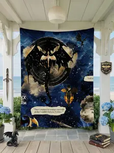 Fantasy Dragon Plush Throw Blanket | Soft Cozy Fleece Blanket for Sofa Couch Bed | Bookish Aesthetic Reading Nook Home Decor Gift