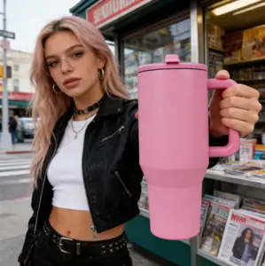 40oz Traveler Bottle for Men and Women Steel Insulated Tumbler with Handle Flip Straw Ideal for Travel Outdoor Daily Use Drinkware Cup