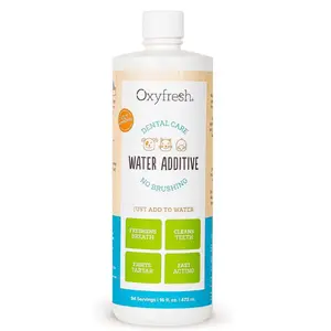 Oxyfresh Premium Pet Dental Care Solution Pet Water Additive: Best Way to Eliminate Bad Dog Breath and Cat Bad Breath - Fights Tartar & Plaque - So Easy, Just Add to Water! Vet Recommended 16 oz.