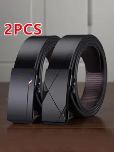 Men's Belt Set of 2, High-Quality Business Casual Two-Use Belts, Trendy Exquisite Belt, Perfect Gift for Men, Suitable for Various Pants