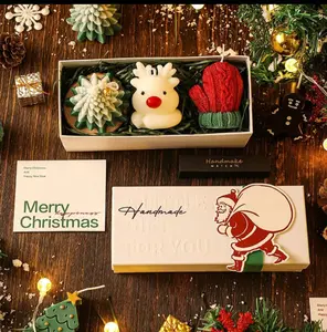 Christmas Candle Gift Set – Handmade Winter Decor, Reindeer & Tree Soy Candles, Holiday Gift Box