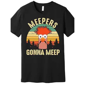 Vintage Meepers Graphic T-Shirt - Funny Muppet Design, Premium Quality, Short Sleeve, Black Color, Men's Collection, 226949 - Classic Fit, Casual Wear, Gift Idea Made in USA