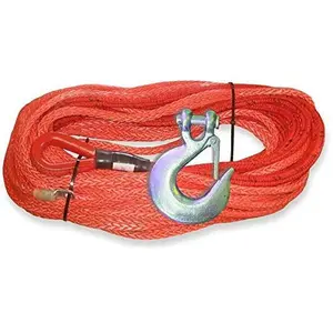 BILLET4X4 Safe-T-Line Wood Chipper Log-Winching Rope - 3/8 inch x 50 feet (U.S. Made) with MEGA-Duty Winch Hook