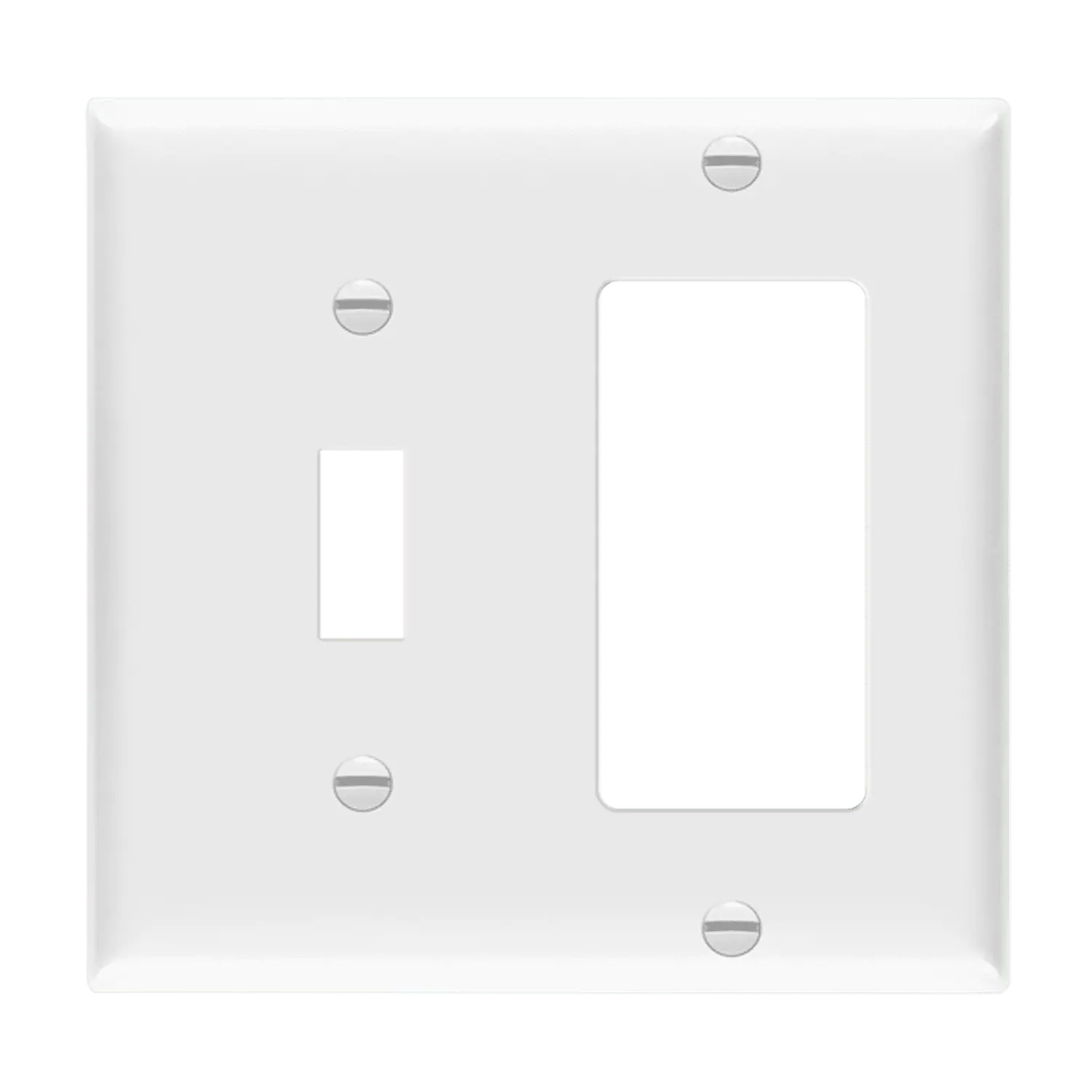 Enerlites Combination Two-Gang Wall Plate – Toggle and Decorator/GFCI