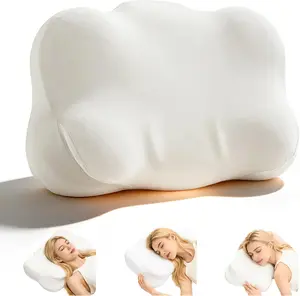 Cloud Pillow, Ergonomic Memory Foam for Neck Pain Relief, Contoured Support for Side and Back Sleepers, Soft Sleep Pillow for Cervical Alignment and Pressure Relief(White)
