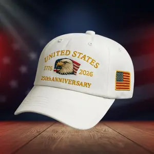 Embroidery USA 250th Anniversary Commemorative Hat, Patriotic Adjustable 250 Anniversary USA Hat, Bald Eagle Baseball Cap