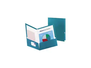 Tops Pendaflex 5049561 Two-Pocket Laminated Folder, 150-Sheet Capacity, Metallic Teal