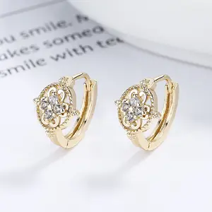 18k Layered Real Gold Filled round huggies earrings #2