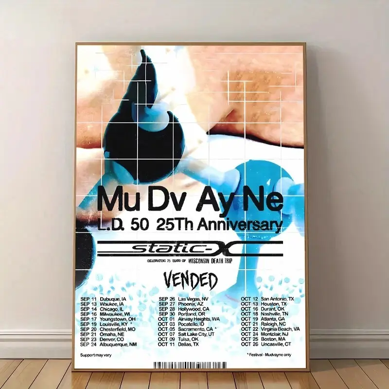 Mudvayne 25th Anniversary 2025 North America Tour Poster