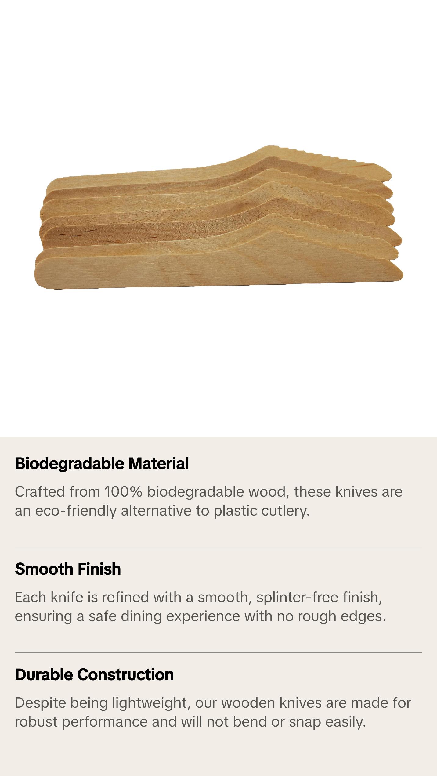 HARSHU Disposable Wooden Knife Set (100 per pack)